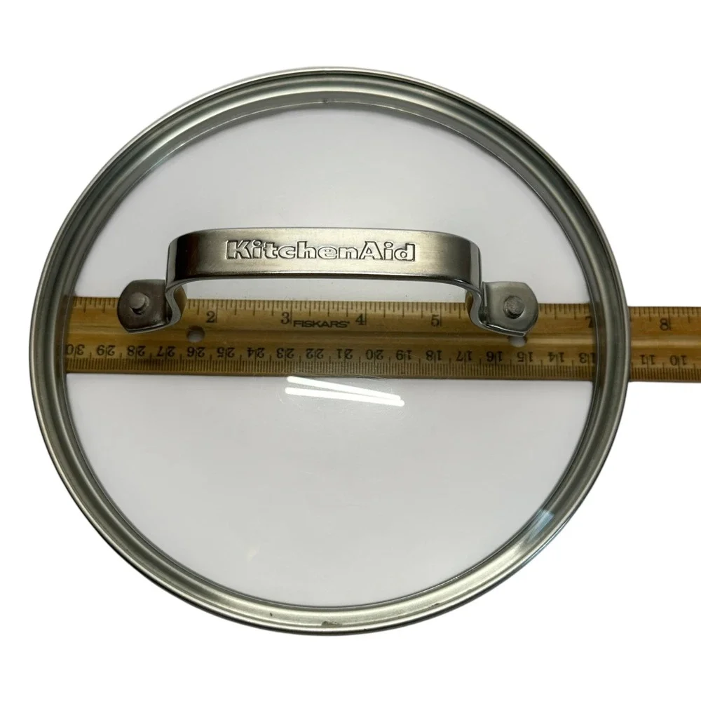 KitchenAid 7 Inch Tempered‎ Glass Replacement Lid Stainless Steel Rim Handle